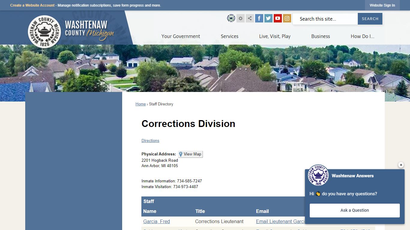 Staff Directory • Washtenaw County, MI • CivicEngage