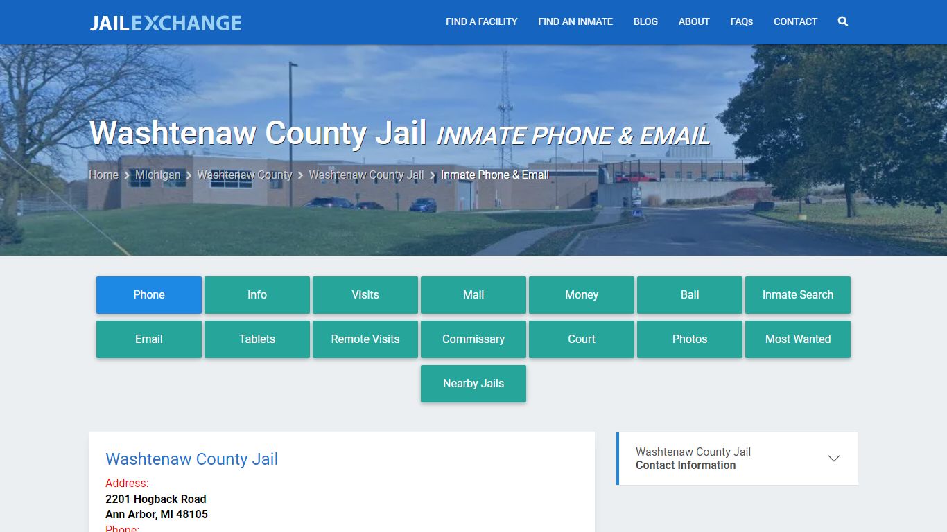 Inmate Phone - Washtenaw County Jail, MI - Jail Exchange